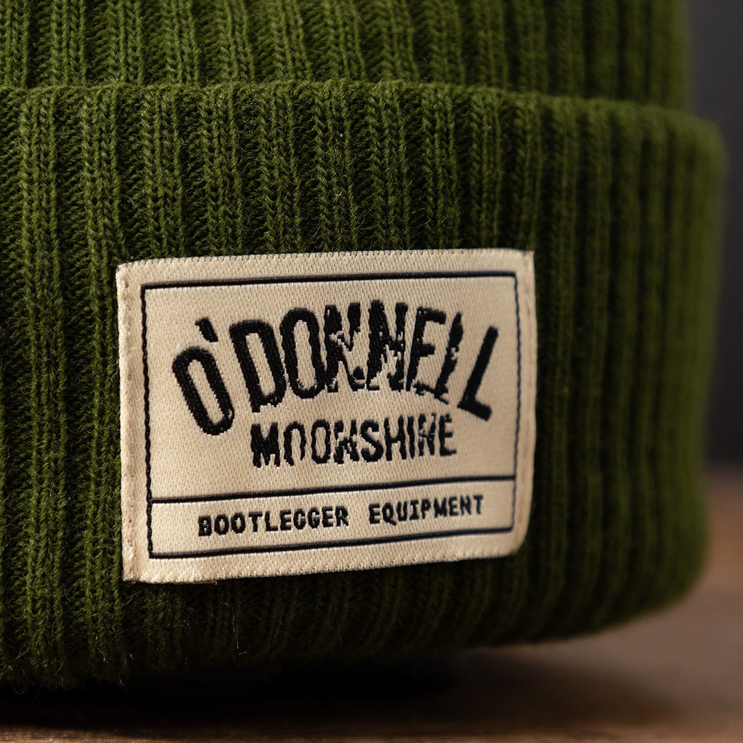O’Donnell Moonshine Grüne Mütze / Beanie mit Logo - Bootlegger Equipment