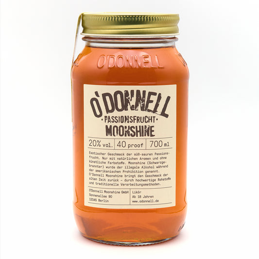 O'Donnell Passionsfrucht 700ml Moonshine auf weißem Hintergrund
