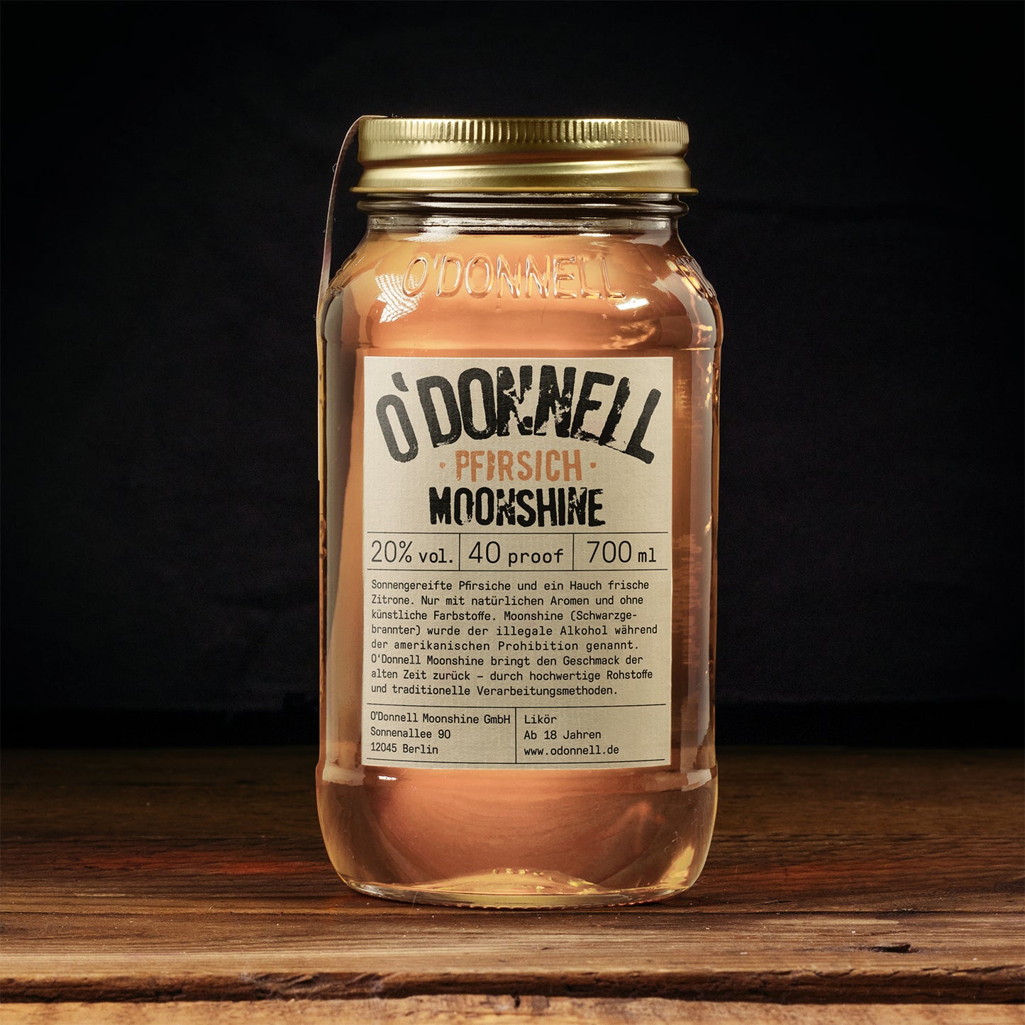 O'donnell Pfirsich Einmachglas von vorne