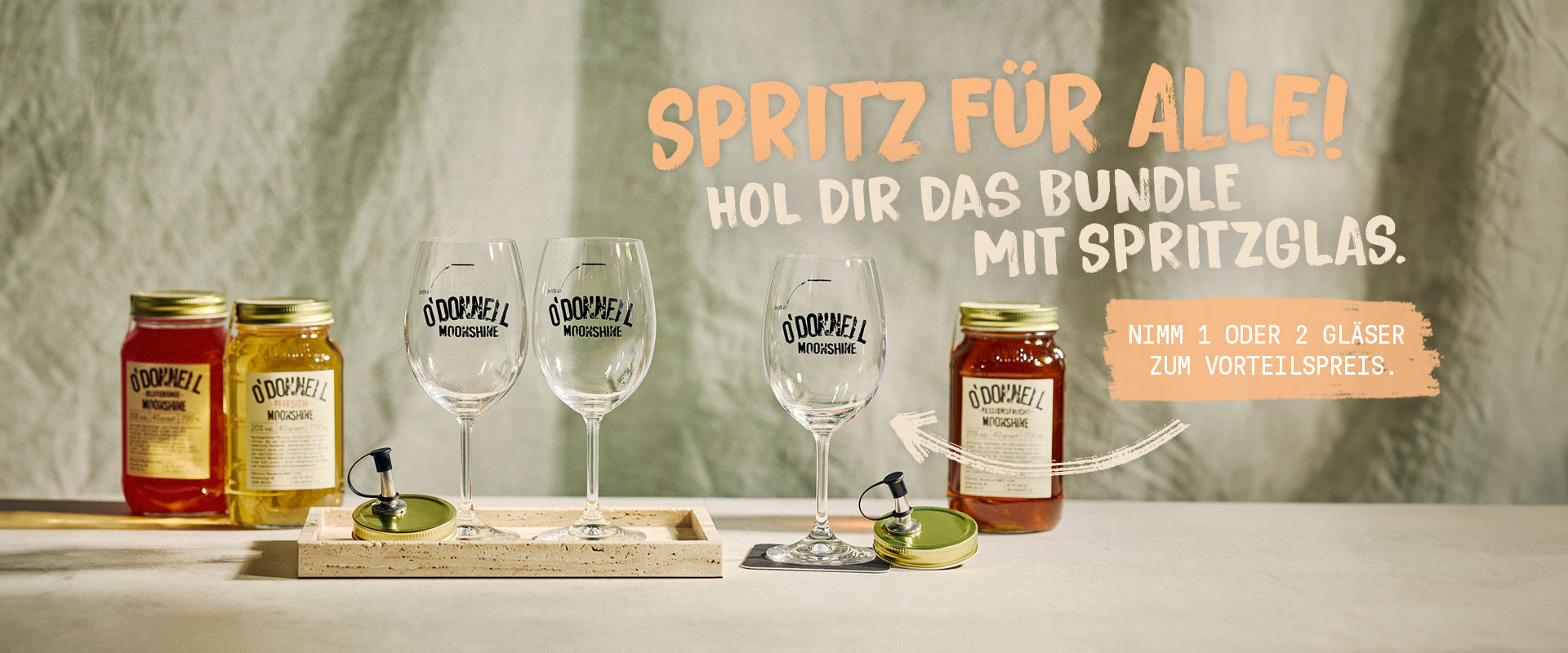 Spritz fur alle! hol dir das bundle mit spritzglas. 