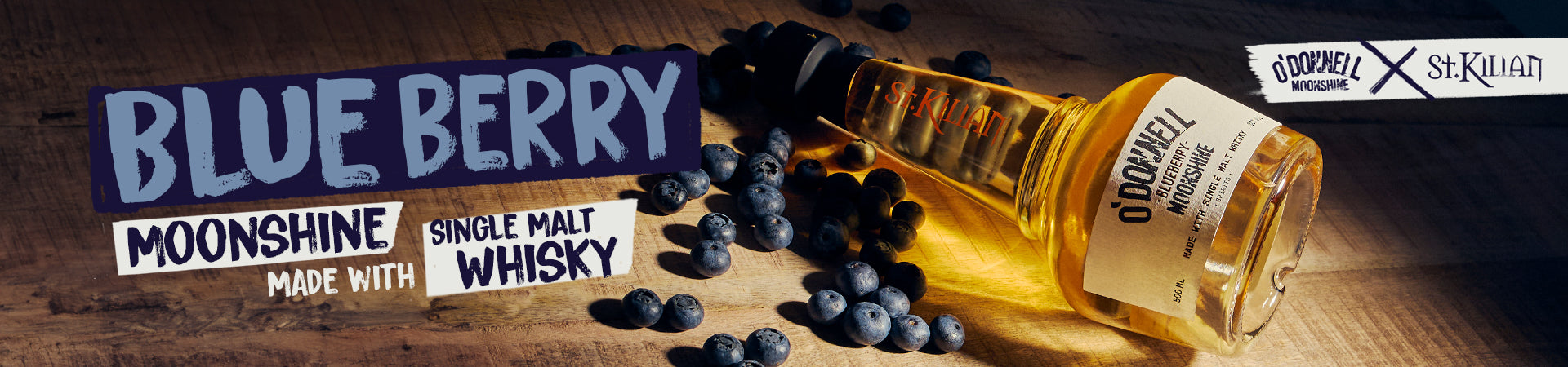 O'Donnell Blueberry Moonshine, O'Donnell und St.Kilian, hergestellt mit Single Malt Whisky