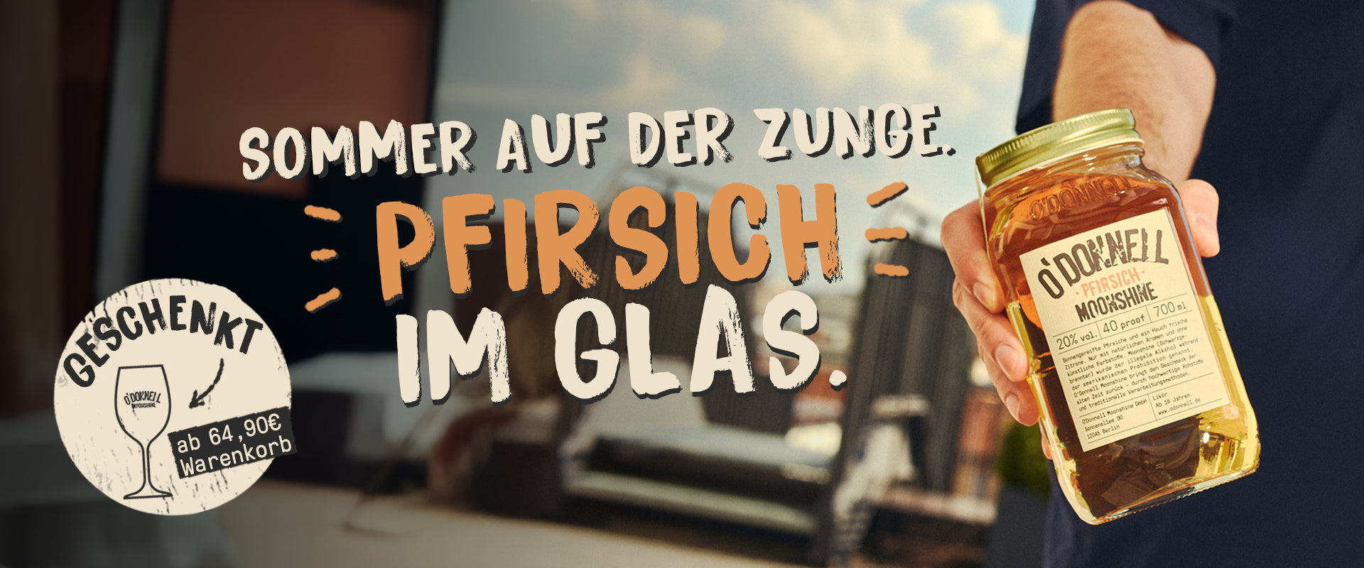 sommer auf der zunge pfirsich im glass