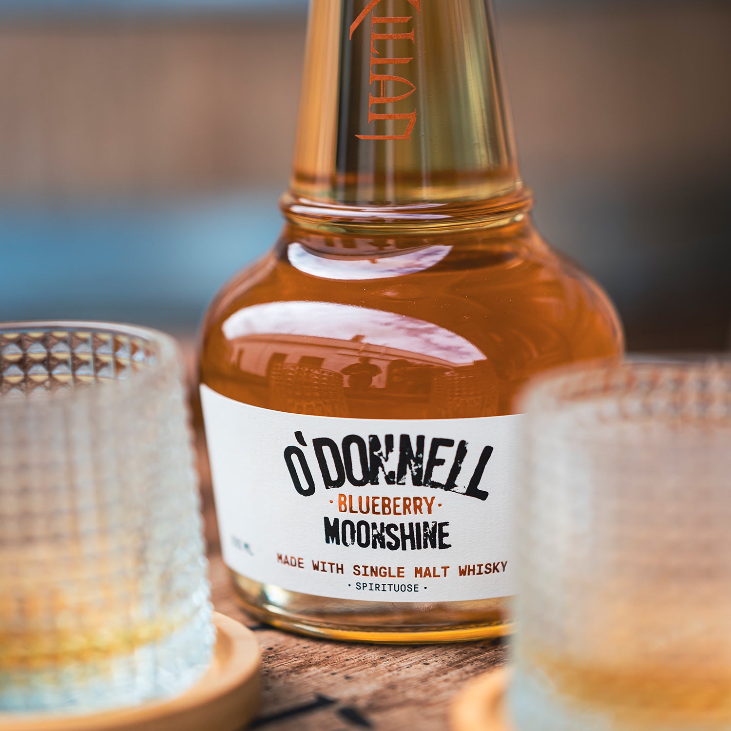 O'Donnell Blueberry Moonshine, O'Donnell und St.Kilian, hergestellt mit Single Malt Whisky