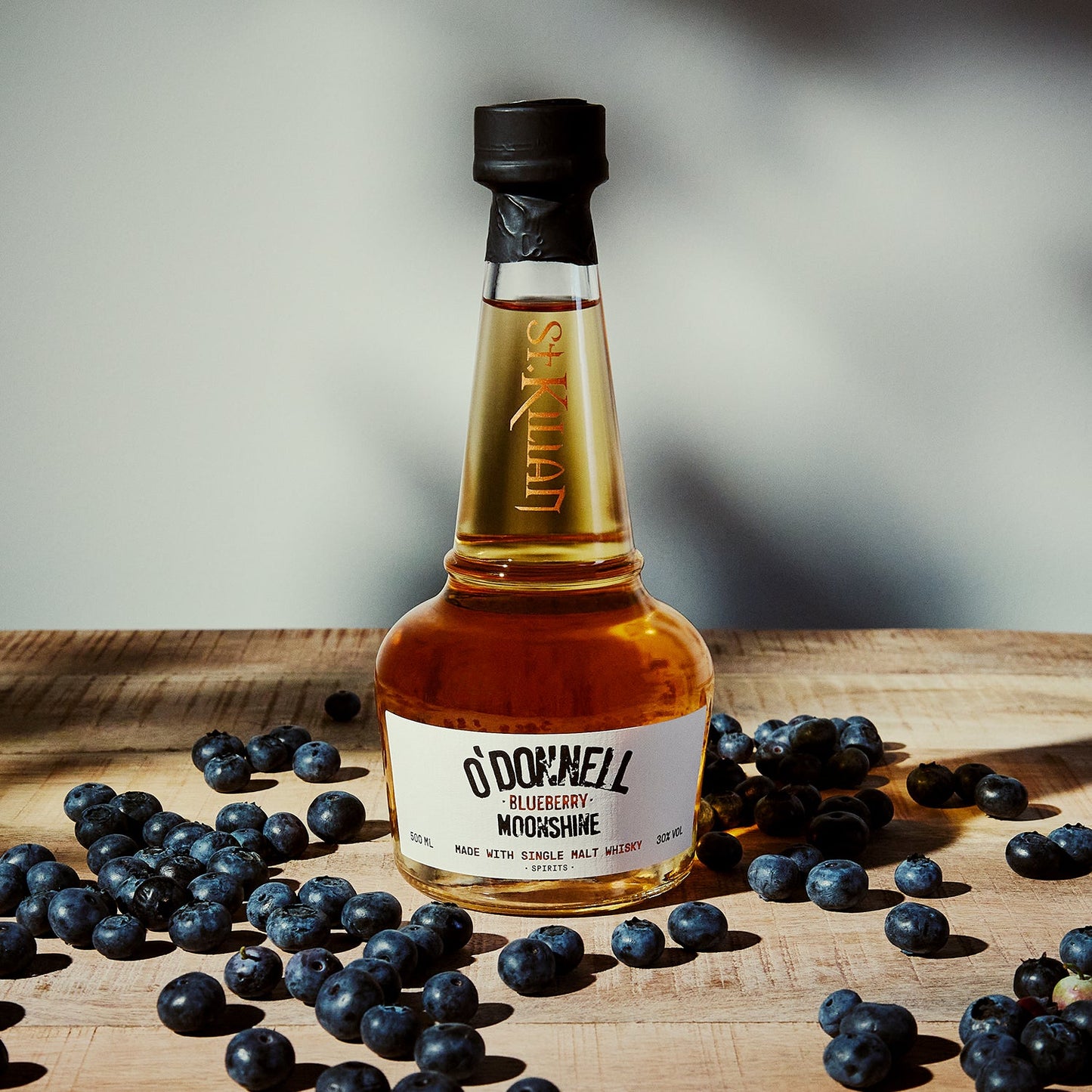 O'Donnell Blueberry Moonshine, O'Donnell und St.Kilian, hergestellt mit Single Malt Whisky