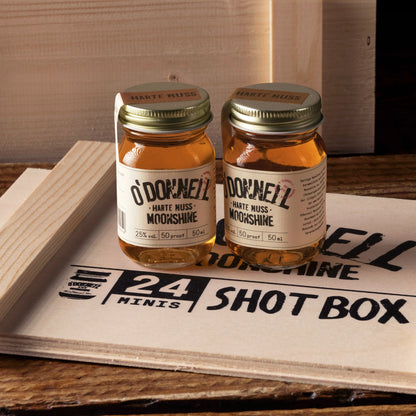 O'Donnell Moonshine 24er Mini Jar Box, Sorte Harte Nuss 50ml.