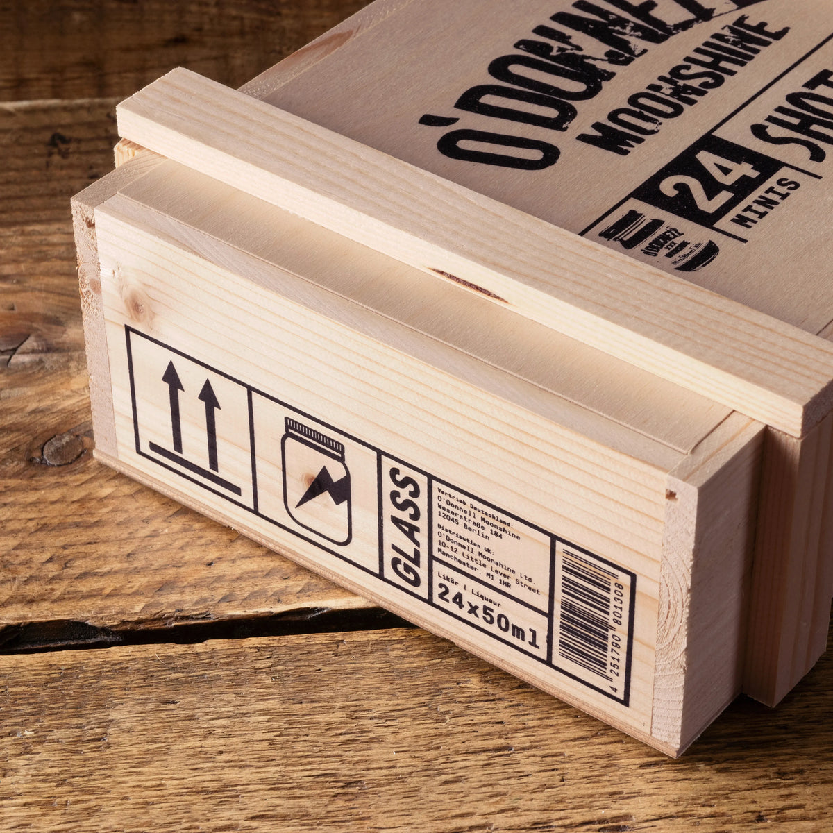 O'Donnell Moonshine 24er Mini Jar Box von der Seite.