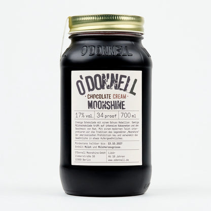 Das Produktbild des O'Donnell Moonshine Chocolate Cream 700ml Manson Jar bei 17% vol.