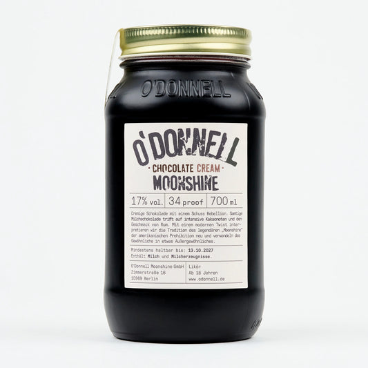 Das Produktbild des O'Donnell Moonshine Chocolate Cream 700ml Manson Jar bei 17% vol.