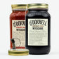 Abgebildet sind zwei O'Donnell Moonshine 700ml Jars, gebrannte Mandel und Chocolate Cream.