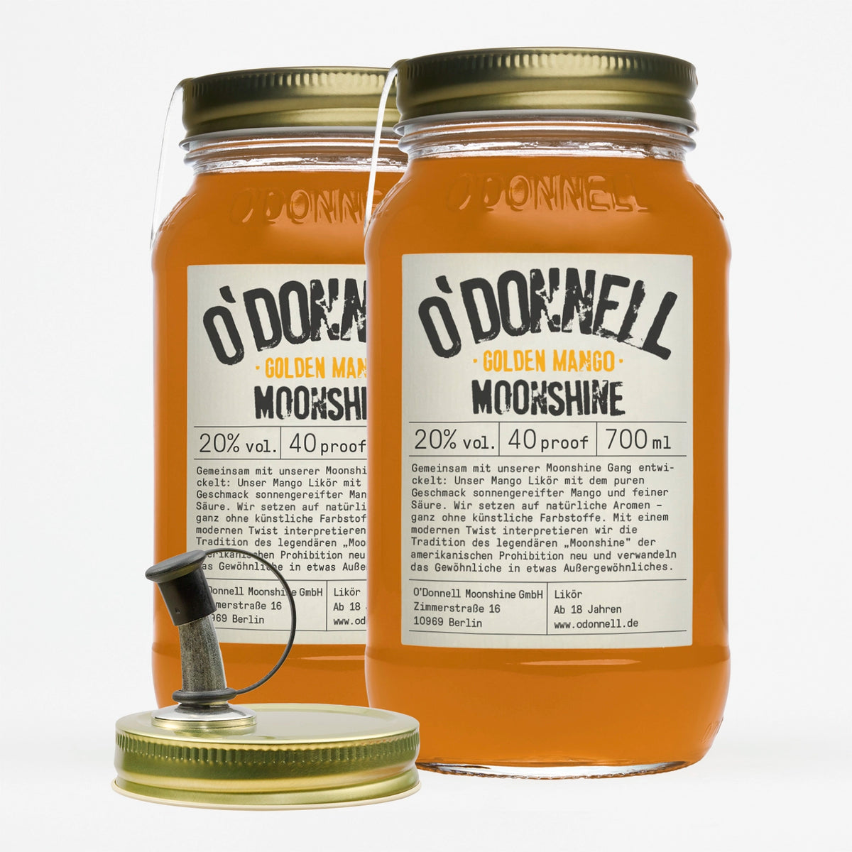 O'Donnell Moonshine Golden Mango 2er Set mit Ausgießer.