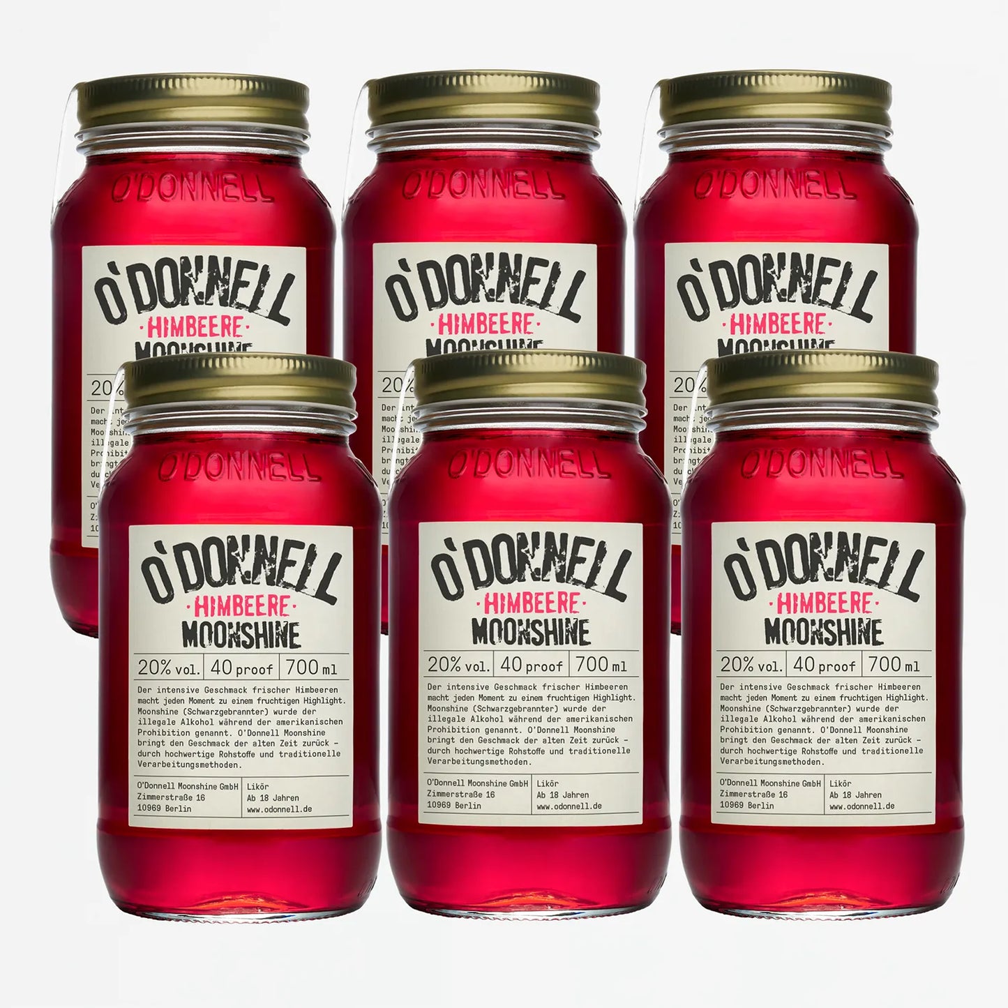 O'Donnell Moonshine Himbeere 6er Bundle
