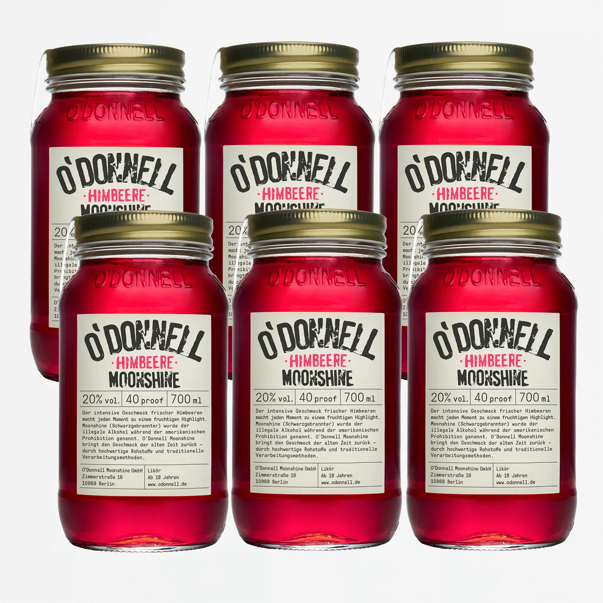O'Donnell Moonshine Himbeere 6er Bundle
