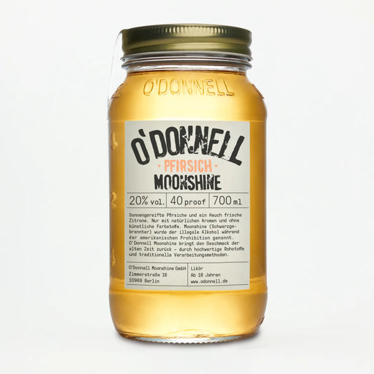 O'Donnell Moonshine Pfirsich im 700ml Jar.