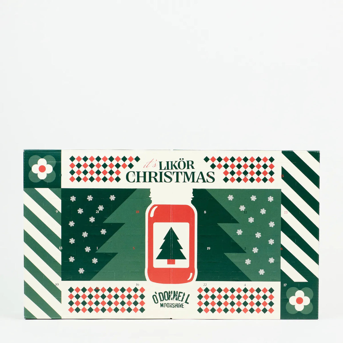 O'Donnell Moonshine Shot Adventskalender geöffnete Ansicht. 