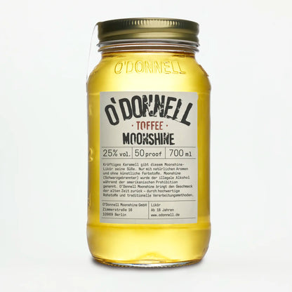 Der O'Donnell Moonshine Toffee Likör im 700ml Jar.