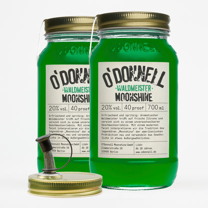 Das O'Donnell Moonshine Waldmeister Likör im Duo Bundle.