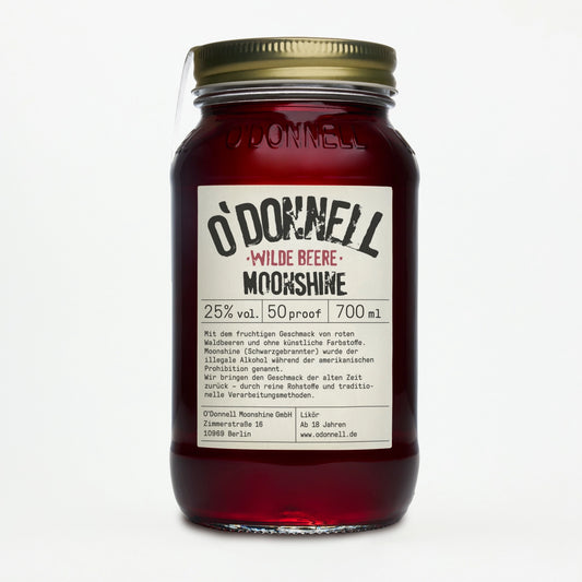 Der O'Donnell Moonshine Wilde Beere Likör im 700ml Jar.