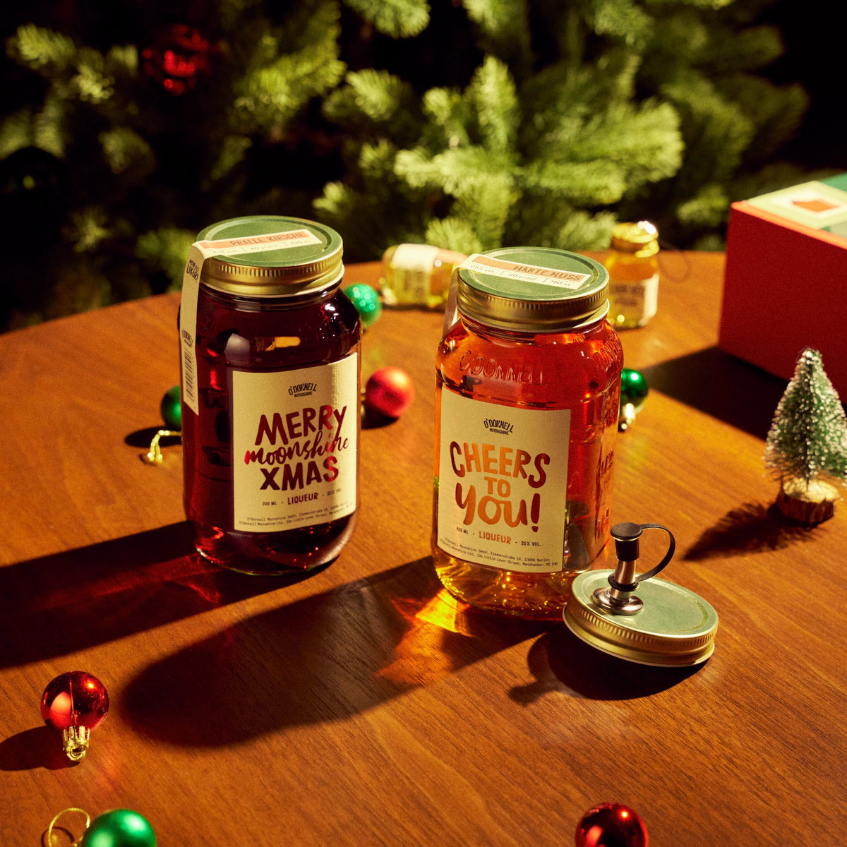 O'Donnell Moonshine Sonmderetiketten Xmas 700ml Harte Nuss und Pralle Kirsche. 