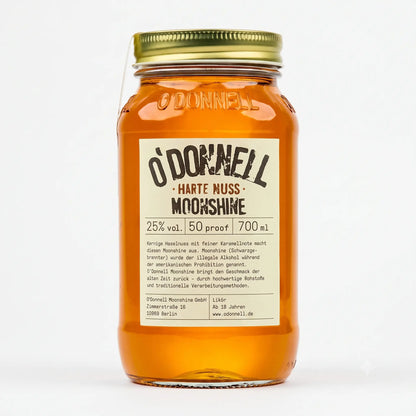 Das Produktbild des O'Donnell Moonshine 700ml Harte Nuss Mason Jar mit 20% vol.