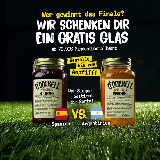 O'Donnell Moonshine Mobile Banner für das WM Finale zum bewerben eines kostenlosen Mason Jar, je Ergebnis. 