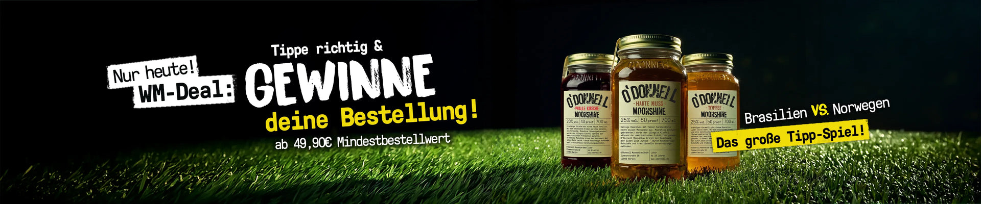 Desktop Webebanner, zum WM Tippspiel Deal, mit der Ankündigung, bei richtigem Tippen, den Einkauf geschenkt zu bekommen.